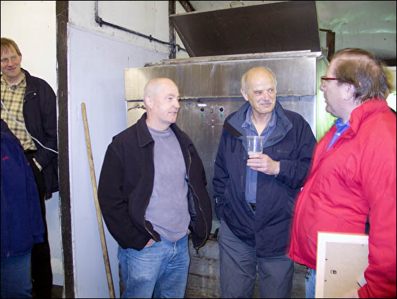 Brian Kirton talking to Brewery staff