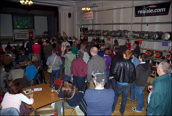 View of main hall bar and big screen