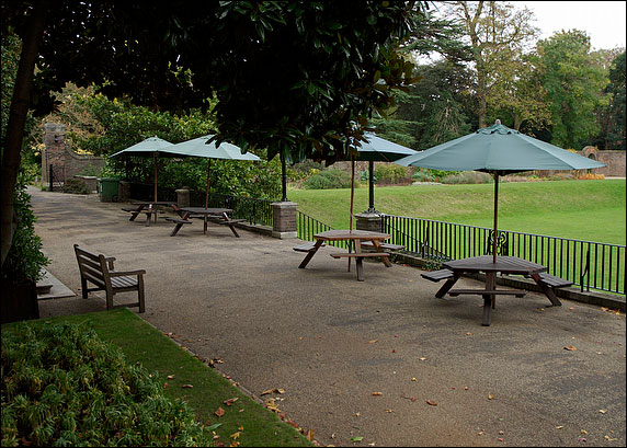 The patio behind York House