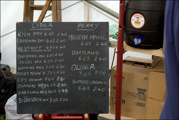 The Cider & Perry Menu