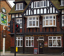 Outside view of The Magpie and Crown