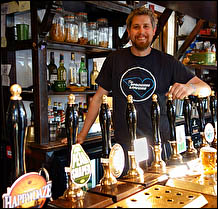 Pete Brew behind the bar