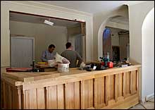 View of bar being refurbished