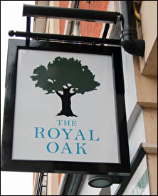 Swinging sign outside The Royal Oak, Teddington
